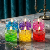 Pack of 6 Seashell Jell Glass Tea Light Candles